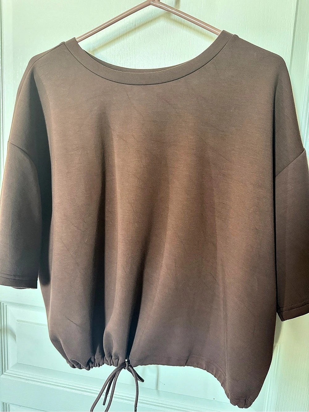 Zella Brown Drawstring Hem Tunic